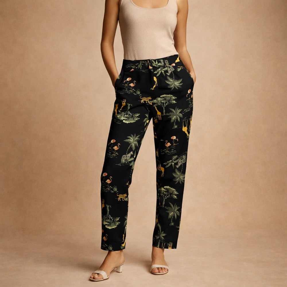 OLD NAVY Pixie Safari Animal Print Ankle Pants Size M